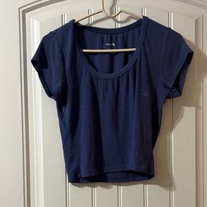 Classic Navy Blue Crop Top